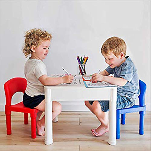 Load image into Gallery viewer, PlayBuild Kids 4 in 1 Play & Build Table Set for Indoor Activity, Outdoor Water Play, Toy Storage & Building Block Fun Includes 2 Toddler Chairs