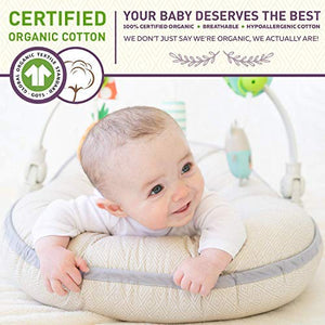 Organic Newborn Lounger | Water-Resistant Baby Nest | for Infants & Toddlers 0-12 Month | for Girls and Boys | (Pink)