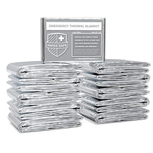 Load image into Gallery viewer, Swiss Safe Emergency Mylar Thermal Blankets, Designed for NASA, Outdoors, Survival, First Aid, Silver, 10 Pack
