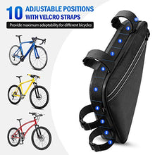 Load image into Gallery viewer, Hikenture Bike Storage Bag, Waterproof Triangle Bike Bag for MTB &amp; Road Bike, Top Tube Bike Frame Bag with 1.5L Capacity &amp; Mesh Pocket, Bicycle Accessories Pack Bike Pouch for Phone, Keys, Pump, Tools
