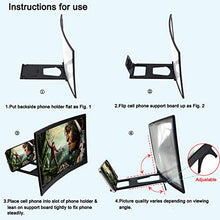 Load image into Gallery viewer, jteman 12&#39;&#39; Curved Screen Magnifier Mobile Phone 3D Magnifier Projector Screen for Movies, Videos, and Gaming Foldable Phone Stand with Screen Amplifier for iPhone,All Smartphones
