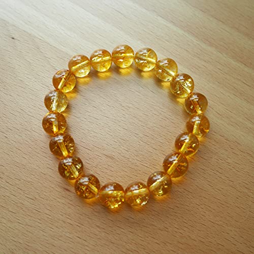 Load image into Gallery viewer, Natural Chakra Healing Crystal Bracelet, Semi-Precious Gemstone Beads Stretch Women Men Jewelry (Yellow Citrine) (8mm)