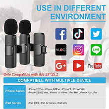 Load image into Gallery viewer, Wireless Lavalier Microphone for iPhone iPad, Plug-Play Wireless Mic for Recording, Live Stream, YouTube, TikTok, Facebook, Noise Reduction Auto-Sync
