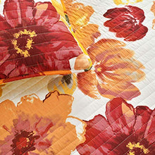 Load image into Gallery viewer, Lush Decor 16T005051 Leah Quilt Floral 3 Piece Reversible, King, Red &amp; Orange
