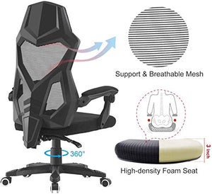 HOMEFUN Ergonomic Office Chair, High Back Adjustable Desk Task Chair with Armrests Black with Lumbar Support