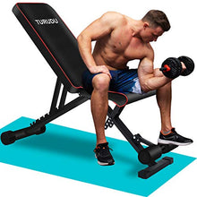 Load image into Gallery viewer, TURUDU Weight Bench Adjustable, Workout Bench for Home Gym, Strength Training Benches for Full Body Workout, Multi-Purpose Foldable Incline Decline Bench [2020 Upgraded Version]
