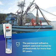 Load image into Gallery viewer, 3M Marine Adhesive Sealant 5200 (06504) Permanent Bonding and Sealing for Boats and RVs Above and Below the Waterline Waterproof Repair, Black, 10 fl oz Cartridge
