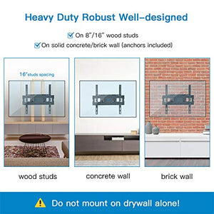 TV Wall Mount Bracket Full Motion Dual Swivel Articulating Arms Extension Tilt Rotation, Fits Most 26-55 Inch LED, LCD, OLED Flat&Curved TVs, Max VESA 400x400mm and Holds up to 99lbs by Pipishell
