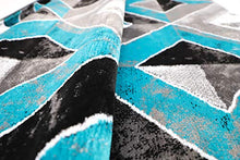Load image into Gallery viewer, GLORY RUGS Area Rug Abstract Diamond Modern Modern Distressed Carpet Bedroom Living Room Contemporary Dining Accent Sevilla Collection 5504A (8x10, Turquoise)
