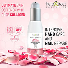 Load image into Gallery viewer, Hand Cream with Collagen, Essential Rose Oil, Keratin and Vitamin E - Anti-aging Lotion for Dry Aging Hands. For Silky Smooth Hands Skin Moisturizer by HerbXtract, 3.4 Fluid Ounces
