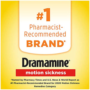 Dramamine Motion Sickness Less Drowsy, Travel Vial, 8 Count ( Pack of 1)