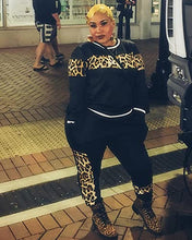 Load image into Gallery viewer, Alunzoem Womens Casual 2 Piece Outfits, Leopard Print Long Sleeve Top Pants Set Tracksuits Black S
