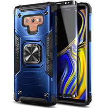 Load image into Gallery viewer, NZND Case for Samsung Galaxy Note 9 with Screen Protector (Maximum Coverage, Flexible TPU Film), [Military-Grade] Full-Body Protective, Magnetic Car Mount Ring Holder, Heavy-Duty Durable Case (Blue)

