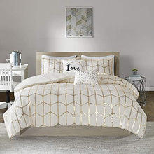Load image into Gallery viewer, Intelligent Design Raina Duvet Cover Set, Twin/Twin XL, Ivory/Gold
