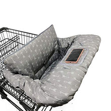 Load image into Gallery viewer, Shopping Cart Cover for Baby boy Girl, Anti Slip Design, Cotton High Chair Cover, Machine Washable for Infant, Toddler, Grocery Cover Large (Grey)
