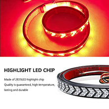 Load image into Gallery viewer, Chemini 60&quot; LED Tailgate Light Bar Amber Leather Arrow Truck Tail Light Strip Double Flash Light Drillless Installation for Lorry Truck Pickup Truck Light Brake Lights Turn Signals Light
