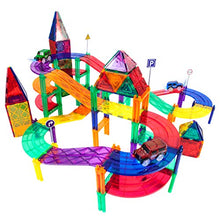 Load image into Gallery viewer, PicassoTiles 128 Piece Race Car Track Building Block Educational Toy Set Magnetic Tiles Magnet Playset 3 LED Car STEM Learning Construction Kit Hand-Eye Fine Motor Skill Training Brain Development
