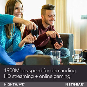 NETGEAR Nighthawk Smart WiFi Router (R7000) - AC1900 Wireless Speed (up to 1900 Mbps) | Up to 1800 sq ft Coverage & 30 Devices | 4 x 1G Ethernet and 2 USB ports | Armor Security