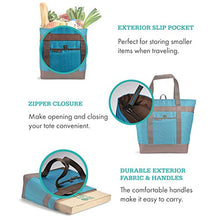Load image into Gallery viewer, Rachael Ray Jumbo Chillout Thermal Tote, Insulated Bag Keeps Cool or Hot for Hours, XL Insulated Bag for Groceries, Potlucks, Sundries &amp; More!, Foldable &amp; Reusable Thermo Food Bag, Marine Blue
