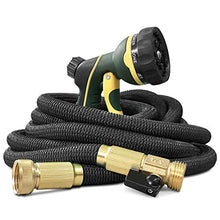 Load image into Gallery viewer, NGreen Garden Hose Flexible and Expandable - Collapsible Water Hose with Solid Brass Fittings and Spray Nozzle, Lightweight Retractable Leakproof Durable Gardening Hose Easy Storage Kink Free(25FT)
