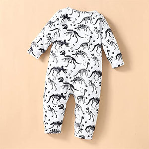 Baby Boys Girls Colorful Flower Animal Print Romper Jumpsuit Outfits Clothes (12M, White)