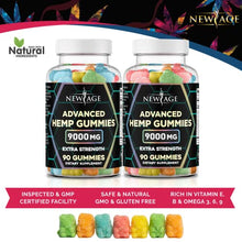 Load image into Gallery viewer, New Age Naturals Advanced Hemp Big Gummies 9000mg - Night Time Aid and Reduce Inflammation - Calming Strength Gummy for Adults - Natural Hemp Oil Infused Gummies (180 Gummies)
