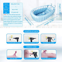 Load image into Gallery viewer, relaxing baby Inflatable Baby Bathtub, Newborn Baby Bathtub seat for Infant, Non-Slip Baby Pool for Sitting up, Portable Toddler tub Shower, Foldable Travel tub with Pool Toy &amp;air Pump Accessories.
