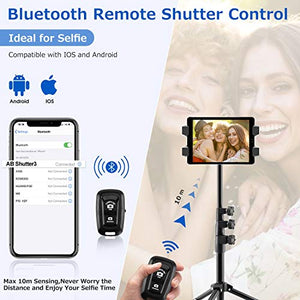 iPad Stand Tablet Tripod Stand,360 Rotating iPad Tripod Mount for Phone and iPad of 4.7-13", Adjustable 62" Tablet Tripod Holder with Bluetooth Remote Control for iPad Air,iPad Pro,iPhone,Kindle