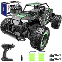 Load image into Gallery viewer, BEZGAR TB142 RC Cars-1:14 Scale Remote Control Car, 2WD High Speed 20 Km/h All Terrains Electric Toy Off Road RC Vehicle Truck Crawler with Two Rechargeable Batteries for Boys Kids and Adults-Green
