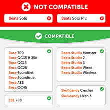 Load image into Gallery viewer, Large WC SweatZ Protective Headphone Ear Covers Made by Wicked Cushions | Fits Beats Studio 3 &amp; 2 (Does Not Fit Beats Solo) / Bose QC35 &amp; 35II / Bose 700 &amp; More | Sweatproof &amp; Washable (Lg, Black)
