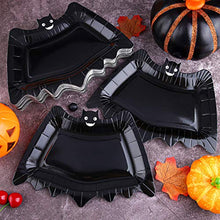 Load image into Gallery viewer, Elcoho 50 Pieces Halloween Bat Paper Plates Disposable Plates Dinnerware Plates Halloween Paper Tableware for Halloween Party
