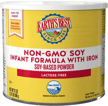 Load image into Gallery viewer, Earth's Best Plant Based Baby Formula, Soy Based Powder Infant Formula with Iron, Lactose Free, Non-GMO, Omega-3 DHA and Omega-6 ARA, 21 oz
