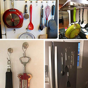 Swivel Swing Magnetic Hook New Upgraded, 40LB（8pack） Refrigerator Magnetic Hooks ,Strong Neodymium Magnet Hook, Perfect for Refrigerator and Other Magnetic Surfaces,62mm(2.44In) in Length