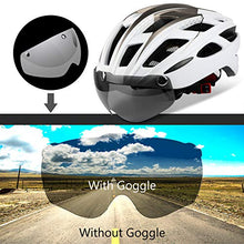 Load image into Gallery viewer, Basecamp Bike Helmet, Bicycle Helmet CPSC Certified Cycling/Climbing Helmet BC-069 with Detachable Magnetic Goggles Visor&amp;LED Back Light&amp;Portable Backpack Adjustable for Men/Women Mountain
