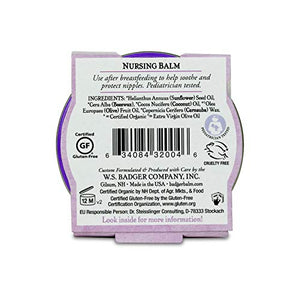 Badger - Nursing Balm, Sunflower & Coconut, Certified Organic Nipple Balm for Breastfeeding, Soothe & Protect, Nipple Butter, 0.75 oz