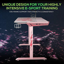 Load image into Gallery viewer, EUREKA ERGONOMIC I1-S Pink Gaming Desk, 43.3" Small Home Office PC Gaming Computer Desk, T-Shaped Writing Study Tables Popular Gift for Girlfriend Female E-Sports Lover

