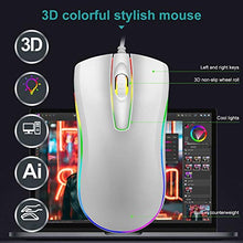 Load image into Gallery viewer, LINASHI Keyboard Mouse Combo, Stylish Wired LED Backlight Mechanical Keyboard Mouse Set Computers Laptops White One Size
