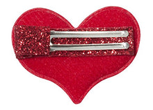 Load image into Gallery viewer, Anna Belen"Olivia" Glitter Heart Hair Clip O/S Red
