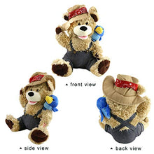 Load image into Gallery viewer, Houwsbaby Singing Teddy Bear Cowboy Stuffed Animal Gift for Kids Boys Girls Electronic Interactive Toy with Plush Pal Friend Blue Bird on His Shoulder Easter Valentine's Day Christmas Birthday, 12''
