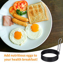 Load image into Gallery viewer, ARTISTORE Egg Ring, Round Egg Pancake Maker Mold, Stainless Steel Non Stick Metal Circle Shaper Mold, Household Kitchen Cooking Tool for Frying McMuffin or Shaping Eggs, Egg Maker Molds 2 Pack
