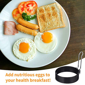 ARTISTORE Egg Ring, Round Egg Pancake Maker Mold, Stainless Steel Non Stick Metal Circle Shaper Mold, Household Kitchen Cooking Tool for Frying McMuffin or Shaping Eggs, Egg Maker Molds 2 Pack