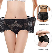 Load image into Gallery viewer, Pholeey Womens Sexy Underwear Lace Panties High Waisted Plus Size Ladies Brief for Women 5-Pack
