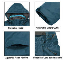 Load image into Gallery viewer, Little Donkey Andy Women’s Waterproof Rain Jacket Lightweight Outdoor Windbreaker Rain Coat Shell for Hiking, Travel Blue L
