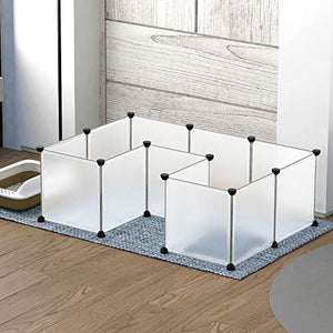 Tespo Pet Playpen, Small Animal Cage Indoor Portable Metal Wire Yard Fence for Small Animals, Guinea Pigs, Rabbits Kennel Crate Fence Tent, White12 Panels, 12 X 12 inches