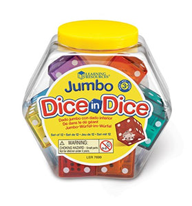 Learning Resources Jumbo Dice in Dice, Dice, Jumbo Dice, Math Dice, Ages 3+, Set of 12