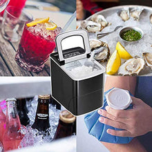 Load image into Gallery viewer, AGLUCKY Countertop Ice Maker Machine, Portable Ice Makers Countertop, Make 26 lbs ice in 24 hrs,Ice Cube Rready in 6-8 Mins with Ice Scoop and Basket (Black)
