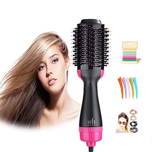 Hair Dryers & Volumizer, Lanic 3 in 1 Hot Air Brush Negative Ion Generator Hair Dryer Brush for Dry, Straighten, Curling,Hair Styling Tool with Negative Ionic Technology for All types Hair