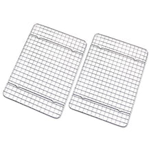 Load image into Gallery viewer, Checkered Chef Cooling Rack - Set of 2 Stainless Steel, Oven Safe Grid Wire Racks for Cooking &amp; Baking - 8” x 11 ¾&quot;
