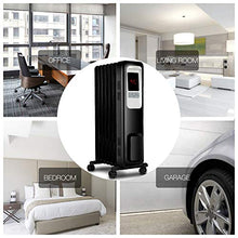 Load image into Gallery viewer, Space Heater, KopBeau 1500W Oil Filled Radiator Electric Heater with Digital Thermostat, 24 Hrs Timer &amp; Remote, Portable Heater for Full Room Indoor
