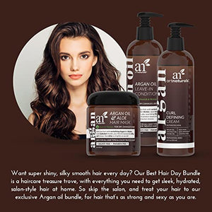 artnaturals Argan Oil Gift Set - Argan Bargain Set Includes - Shampoo and Conditioner, Hair Mask, Leave In Conditioner, Thermal Hair Protector Spray Curl Defining Cream and Argan Oil